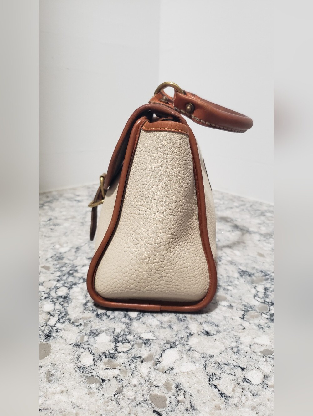 Vintage 1990s Dooney & Bourke Small All-Weather Leather Carpet Bag - Picture 6 of 16